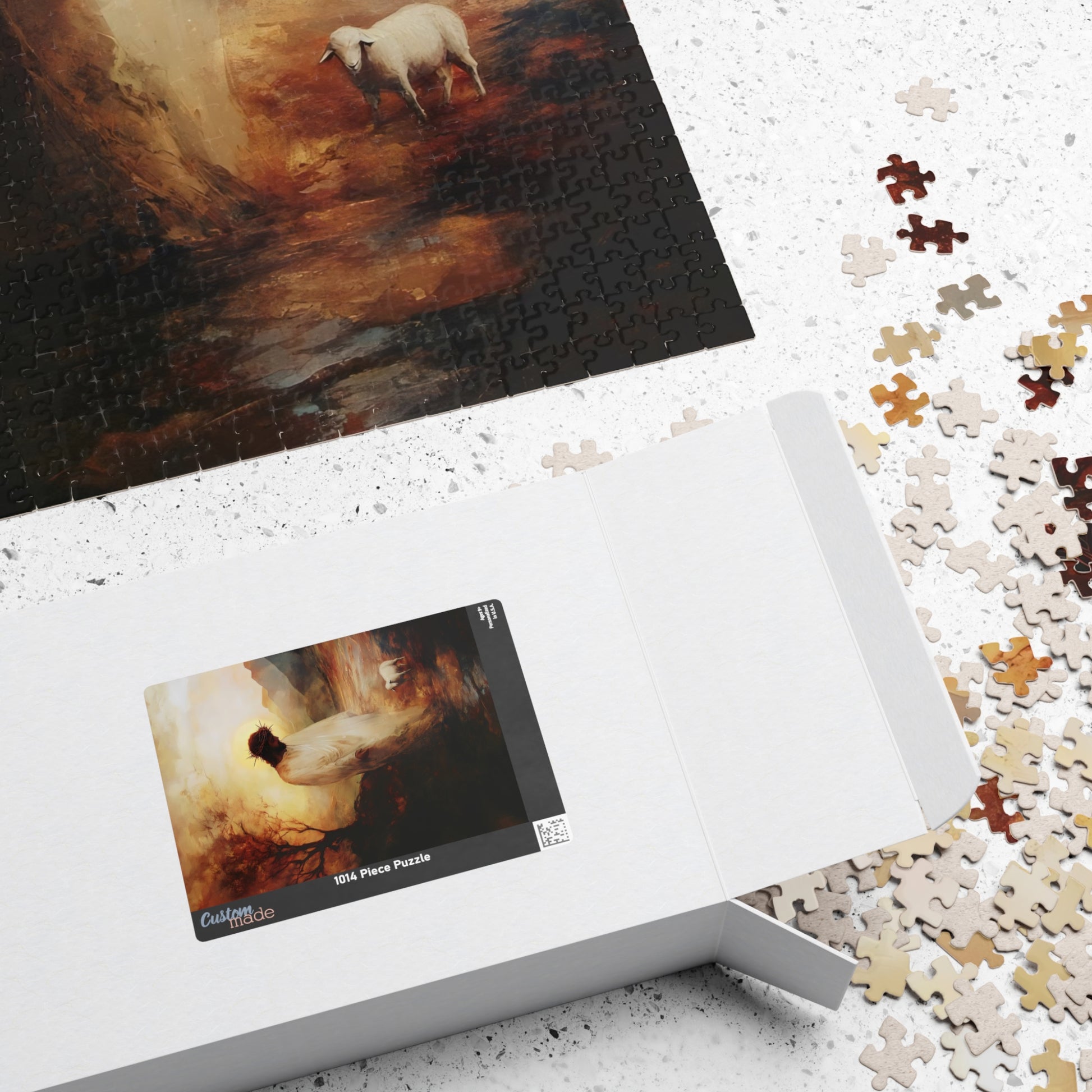 Jesus with Lamb Christian Art Puzzle — alternate puzzle product image 6