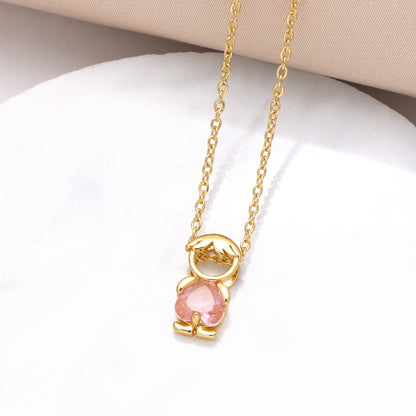 Hanging Pendant Necklace with Hearts – product view 12