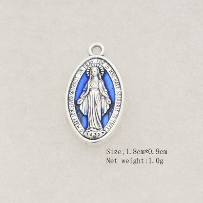 Vintage Oval Mary Pendant Necklace – product view 10