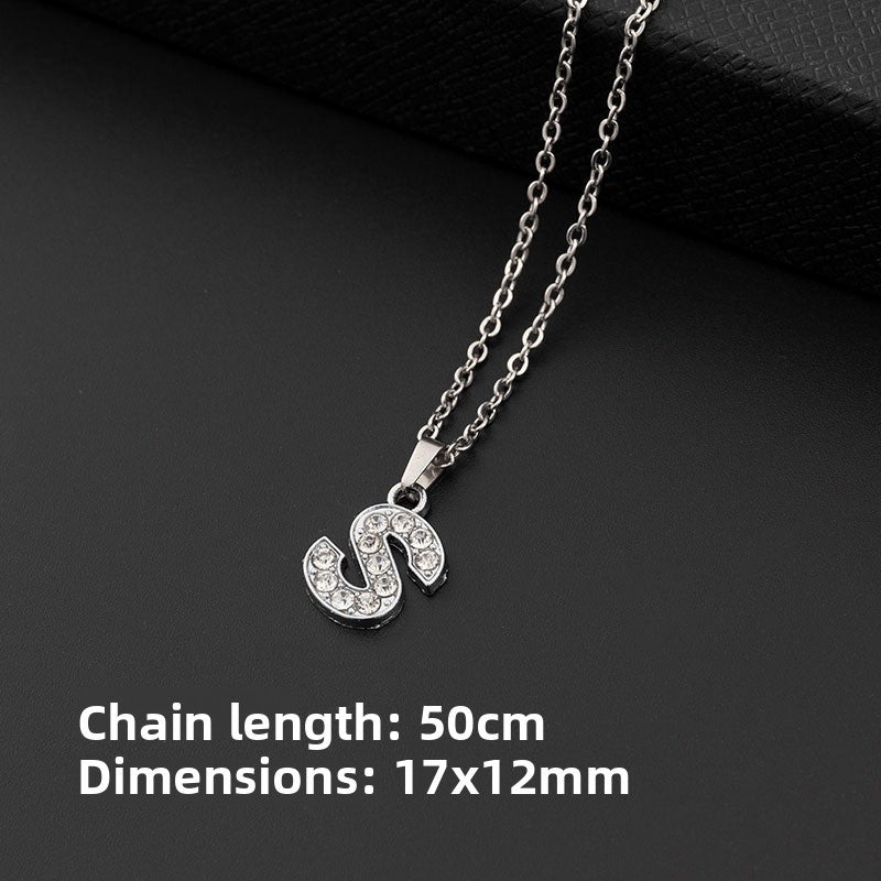 Crystal-Accent Initial Pendant Necklace – product view 24