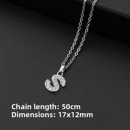 Crystal-Accent Initial Pendant Necklace – product view 24