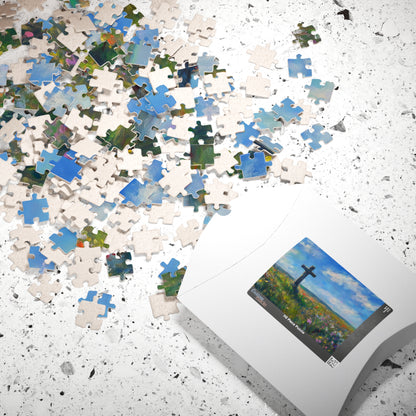 Cross in Wildflower Field Landscape Puzzle — alternate puzzle product image 6