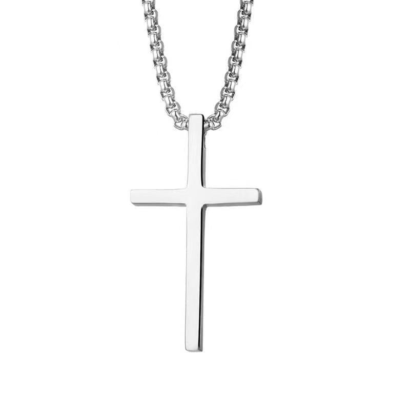 Classic Titanium Steel Cross Necklace – product view 5