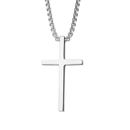 Classic Titanium Steel Cross Necklace – product view 5