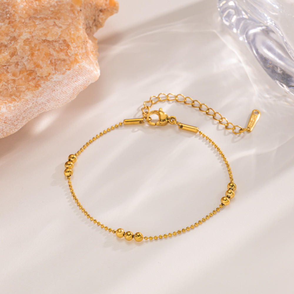 Geometric Titanium Steel Necklace and Bracelet Set – product view 8