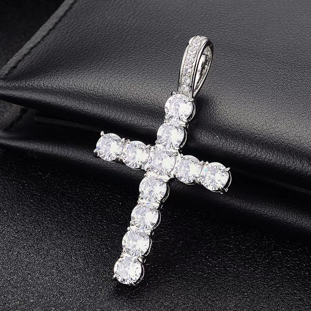Men's Crystal Cross Pendant Necklace – product view 16