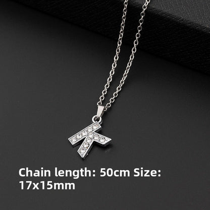 Crystal-Accent Initial Pendant Necklace – product view 2