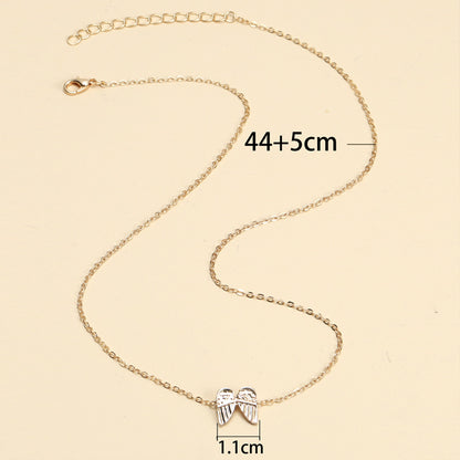 Angel Wing Pendant Necklace with Card – product view 5