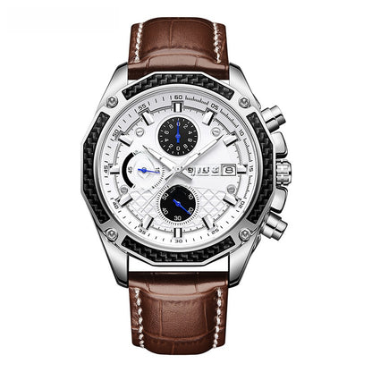 Stylish Men's Watch with Three Eyes and Six Hands – product view 6