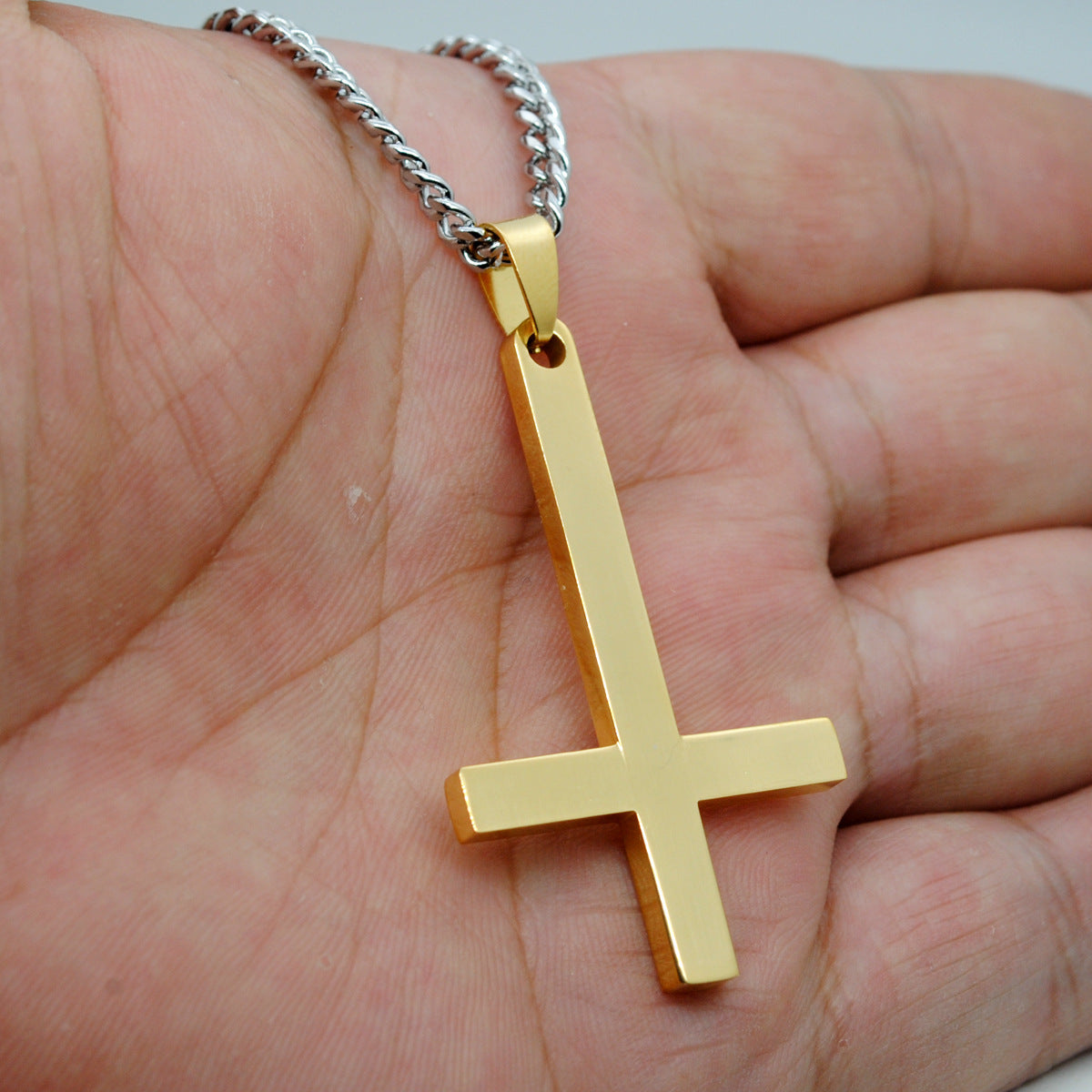 Stainless Steel Cross Pendant Necklace – product view 11
