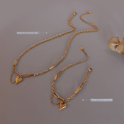 Heart Shape Titanium Steel Necklace – product view 2