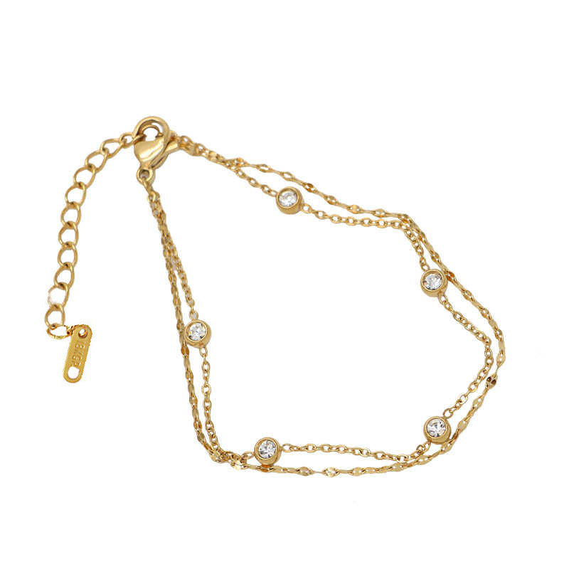 Double Flash Crystal Titanium Steel Bracelet – product view 3