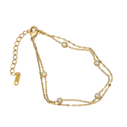 Double Flash Crystal Titanium Steel Bracelet – product view 3
