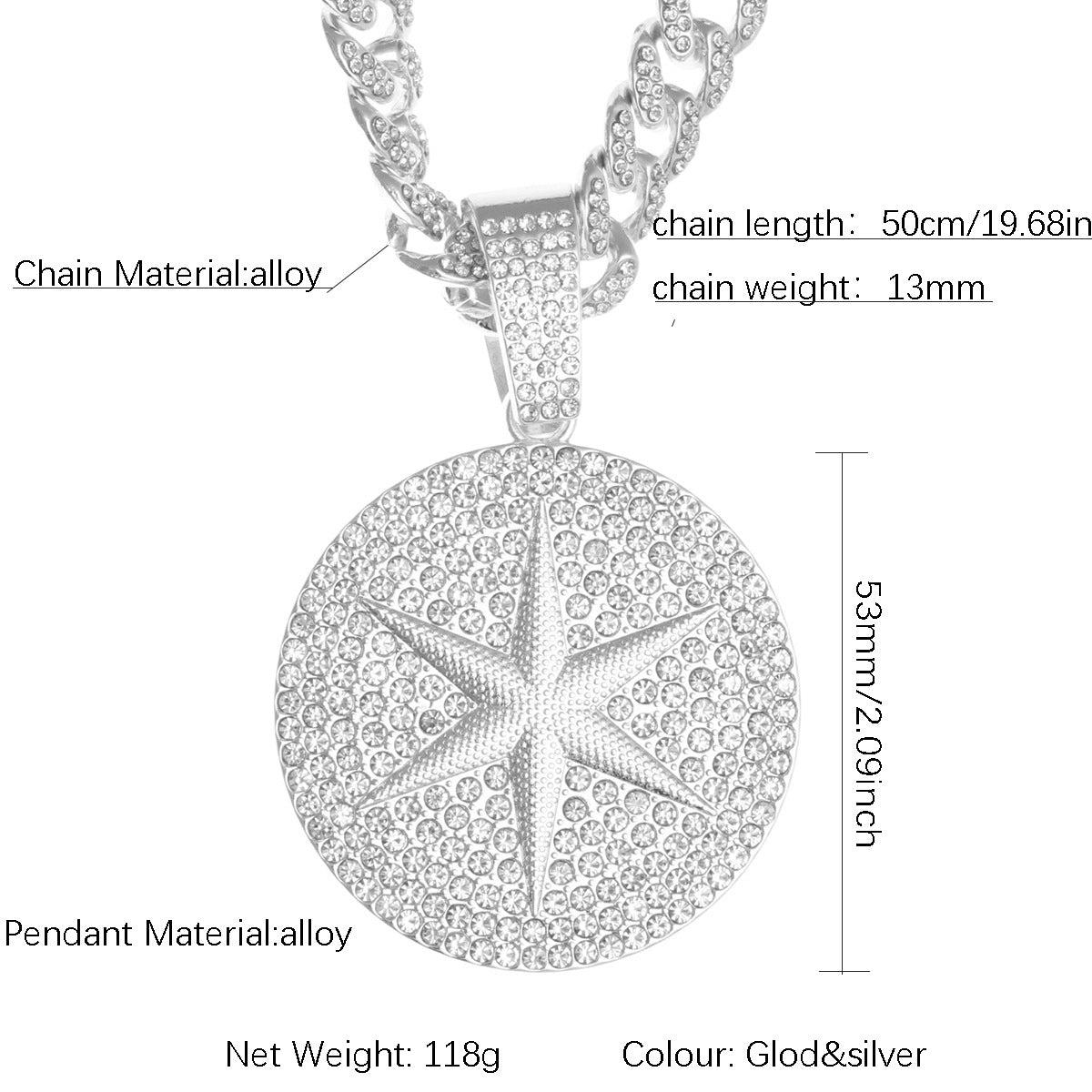 Cuban Chain Necklace Pendant – product view 17