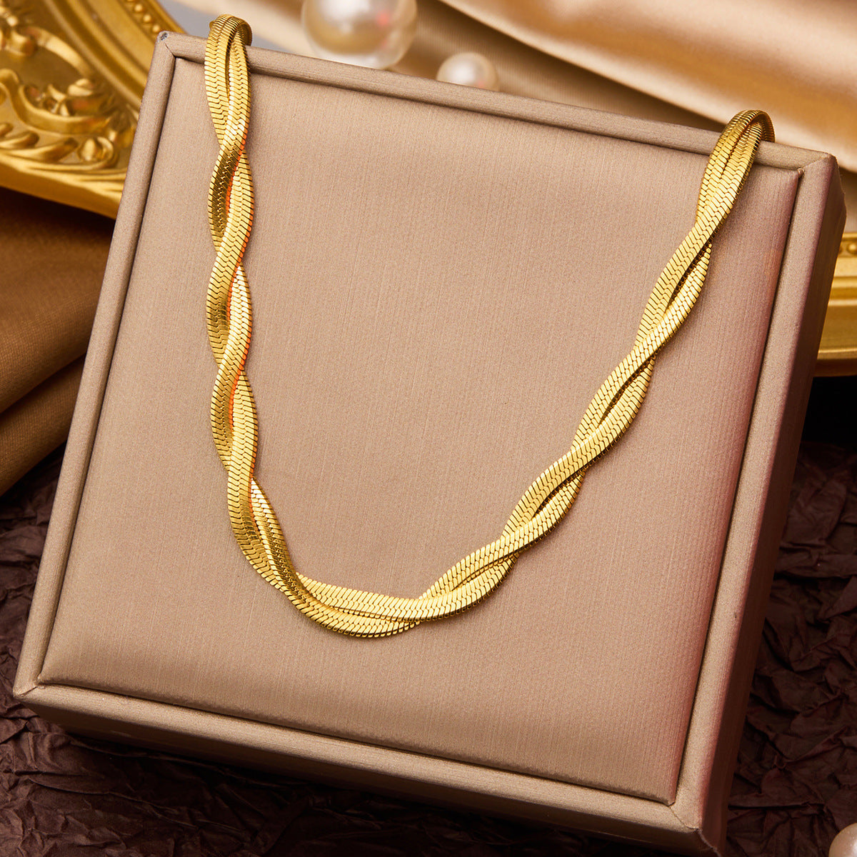 Minimalist Titanium Steel Clavicle Necklace – product view 16