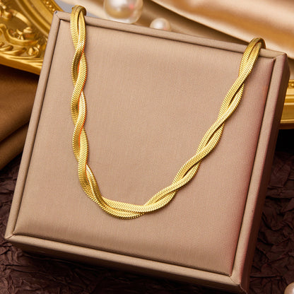 Minimalist Titanium Steel Clavicle Necklace – product view 16