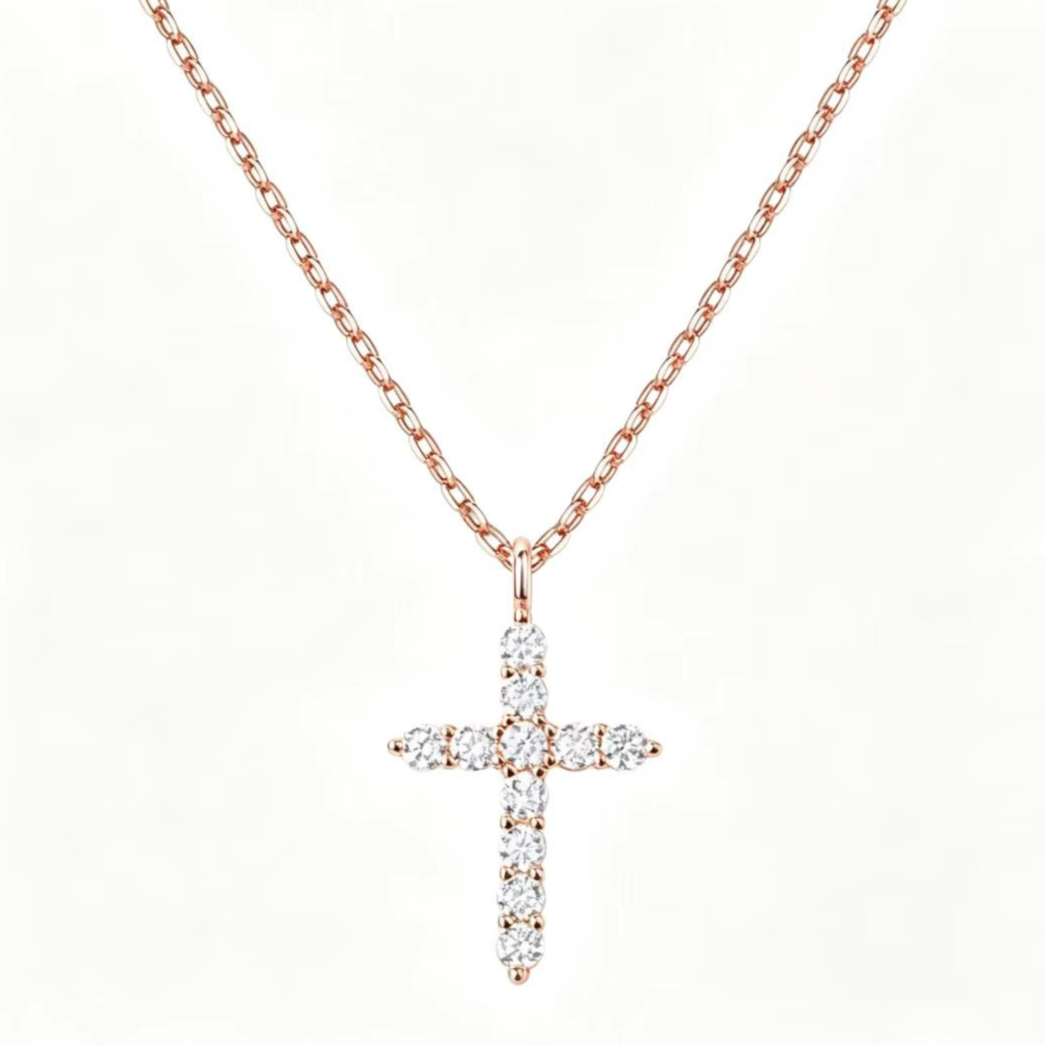 Women's Rotating Cross Crown Pendant Necklace – product view 11