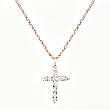 Women's Rotating Cross Crown Pendant Necklace – product view 11