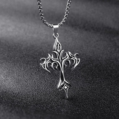 Chinese-style Cross Pendant Necklace – product view 12