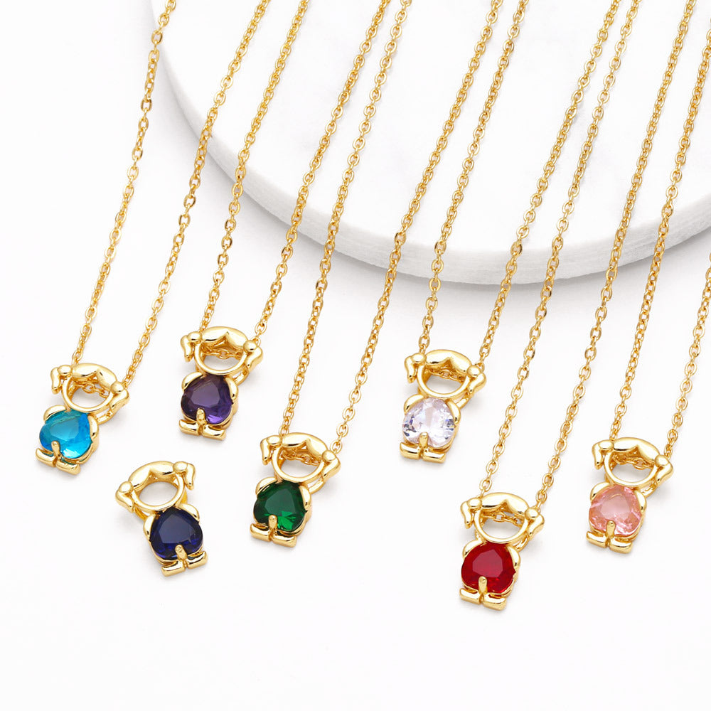 Hanging Pendant Necklace with Hearts – product view 1