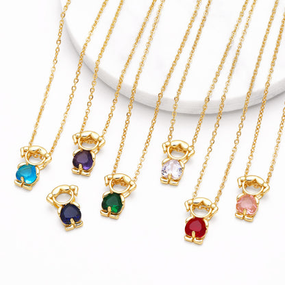 Hanging Pendant Necklace with Hearts – product view 1