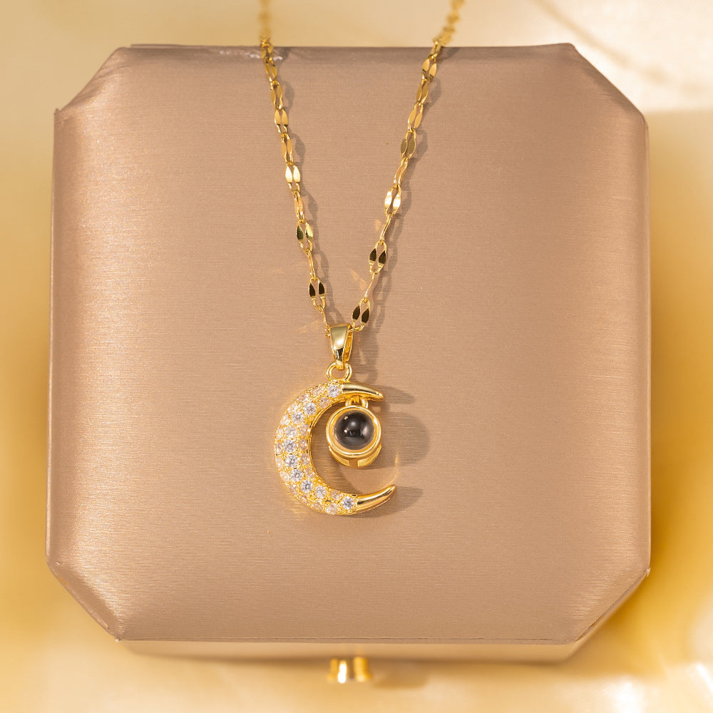 Minimalist Titanium Steel Clavicle Necklace – product view 40