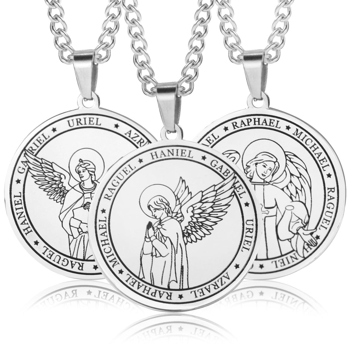 Titanium Steel Angel Wing Religious Necklace – product view 1