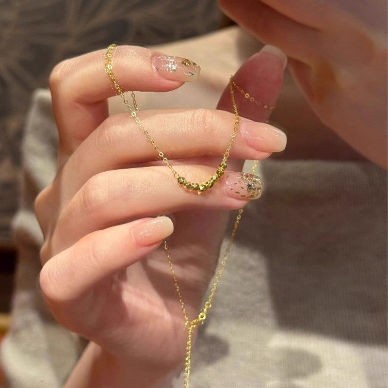 Geometric Electroplated Bead Necklace – product view 4