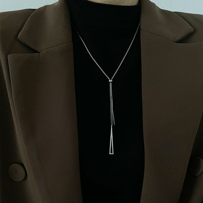 Minimalist Titanium Steel Clavicle Necklace – product view 12