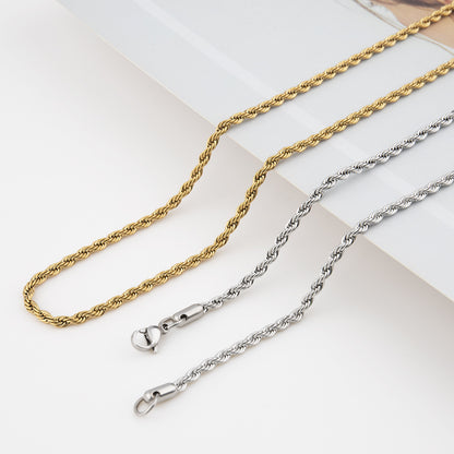 Twist Chain Titanium Steel Necklace – product view 4