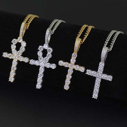 Men's Crystal Cross Pendant Necklace – product view 1