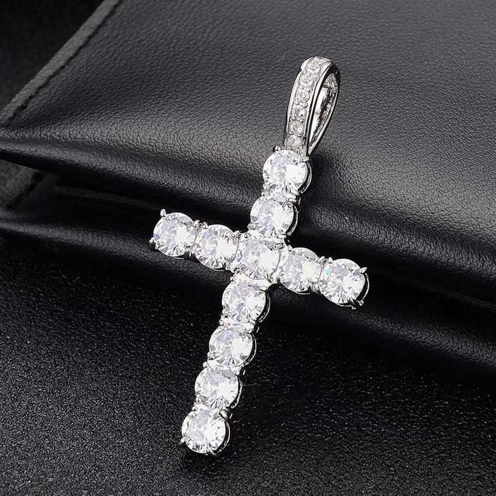 Men's Crystal Cross Pendant Necklace – product view 7