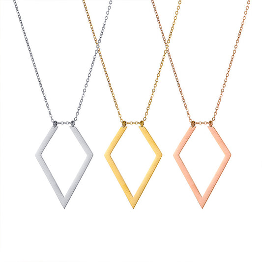 Silver-tone, gold-tone and rose gold-tone open diamond necklaces