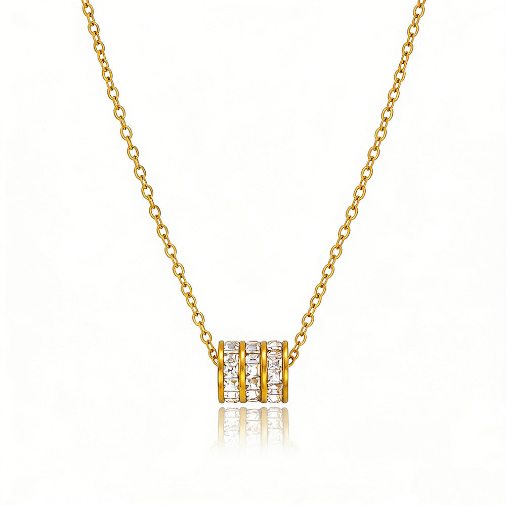 Minimalist Titanium Steel Clavicle Necklace – product view 2