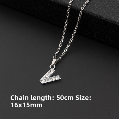 Crystal-Accent Initial Pendant Necklace – product view 27