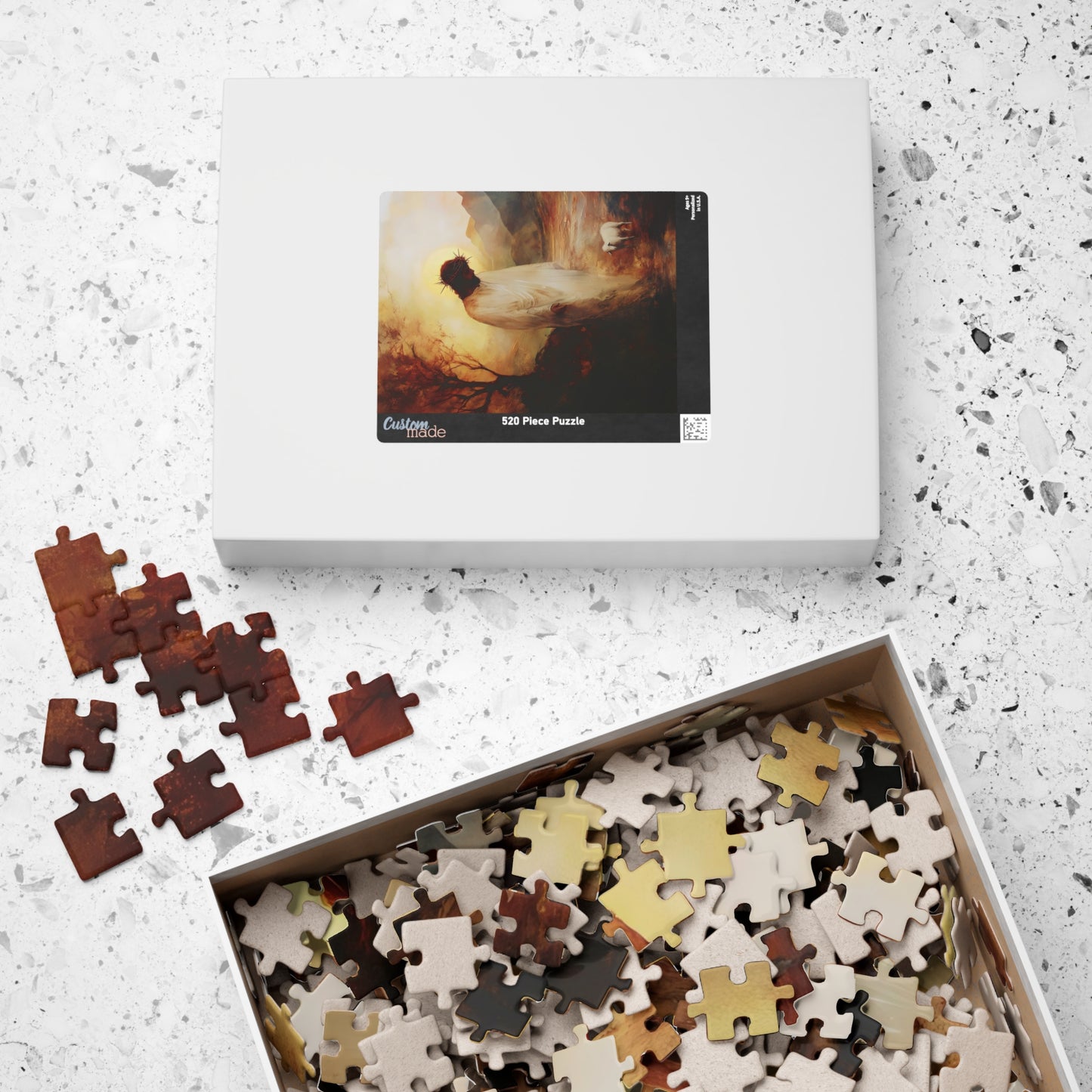 Jesus with Lamb Christian Art Puzzle — alternate puzzle product image 15