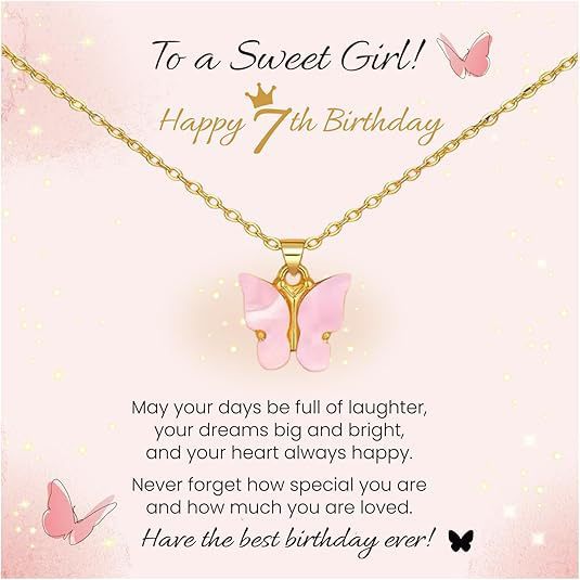 Pink Butterfly Stainless Steel Necklace – product view 17