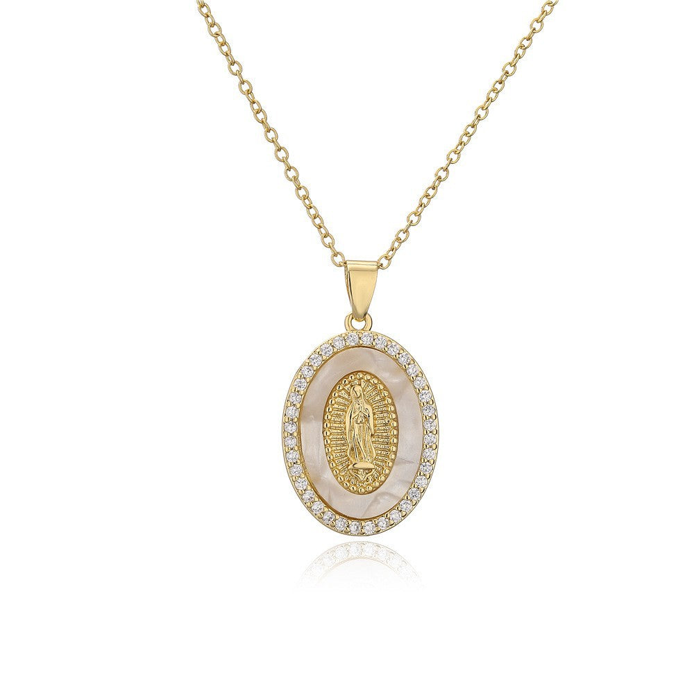 Geometric Crystal Pendant Necklace – product view 3