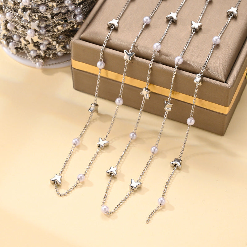 Imitation Pearl Chain Necklace – product view 13