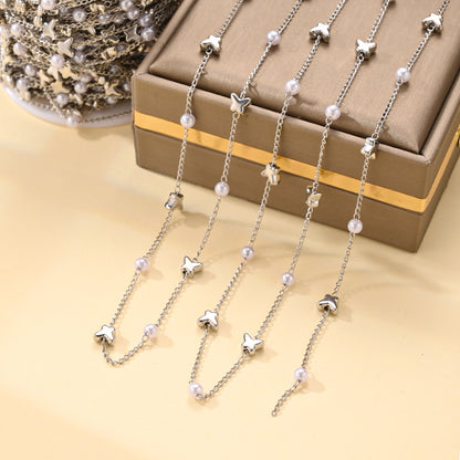 Imitation Pearl Chain Necklace – product view 13