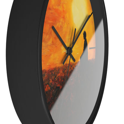 Silhouette Meditation Sunset Wall Clock — alternate clock product image 3