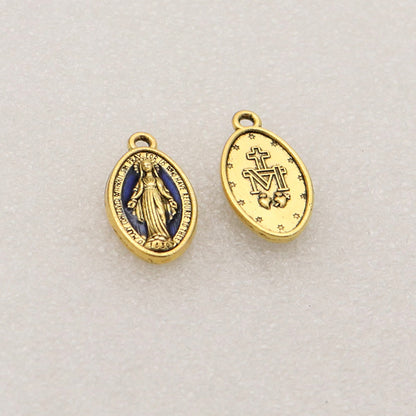 Vintage Oval Mary Pendant Necklace – product view 11