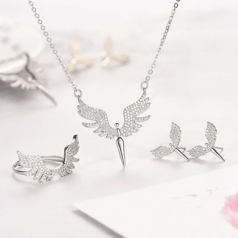 Angel Wing Three-Piece Jewelry Set – product view 1
