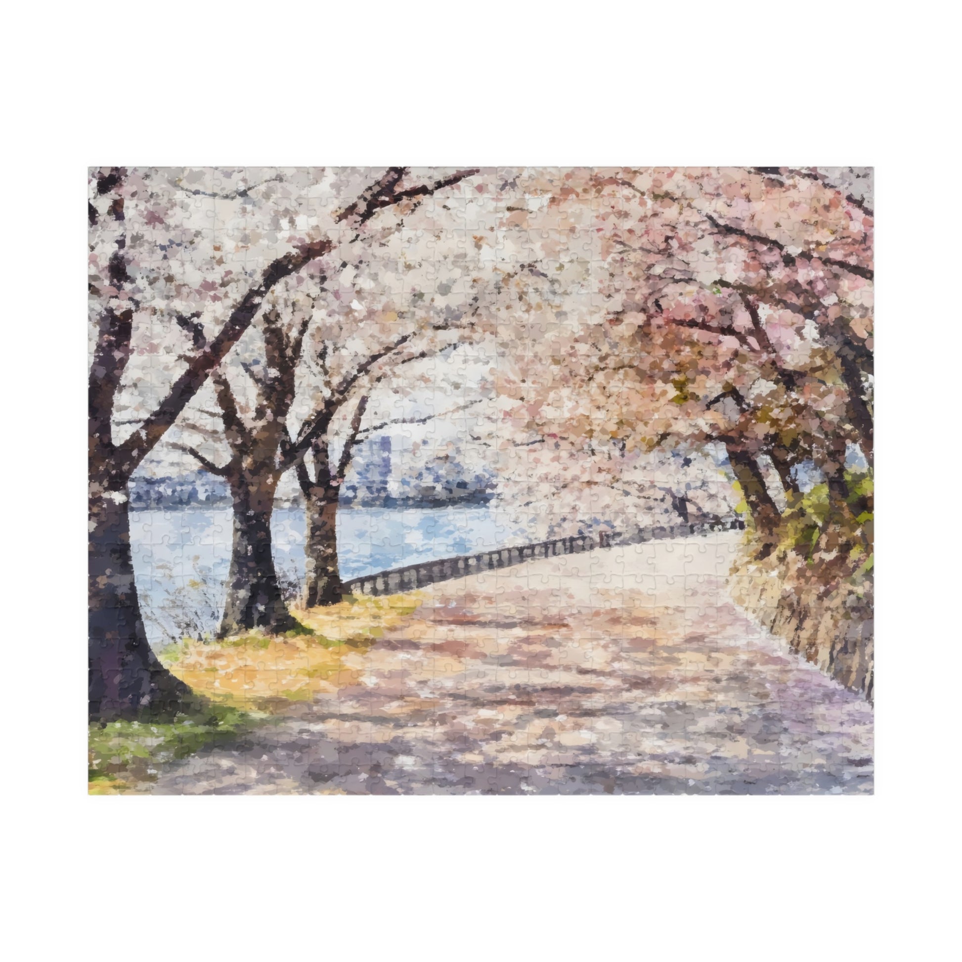 Cherry Blossom Path Spring Jigsaw Puzzle — alternate puzzle product image 3