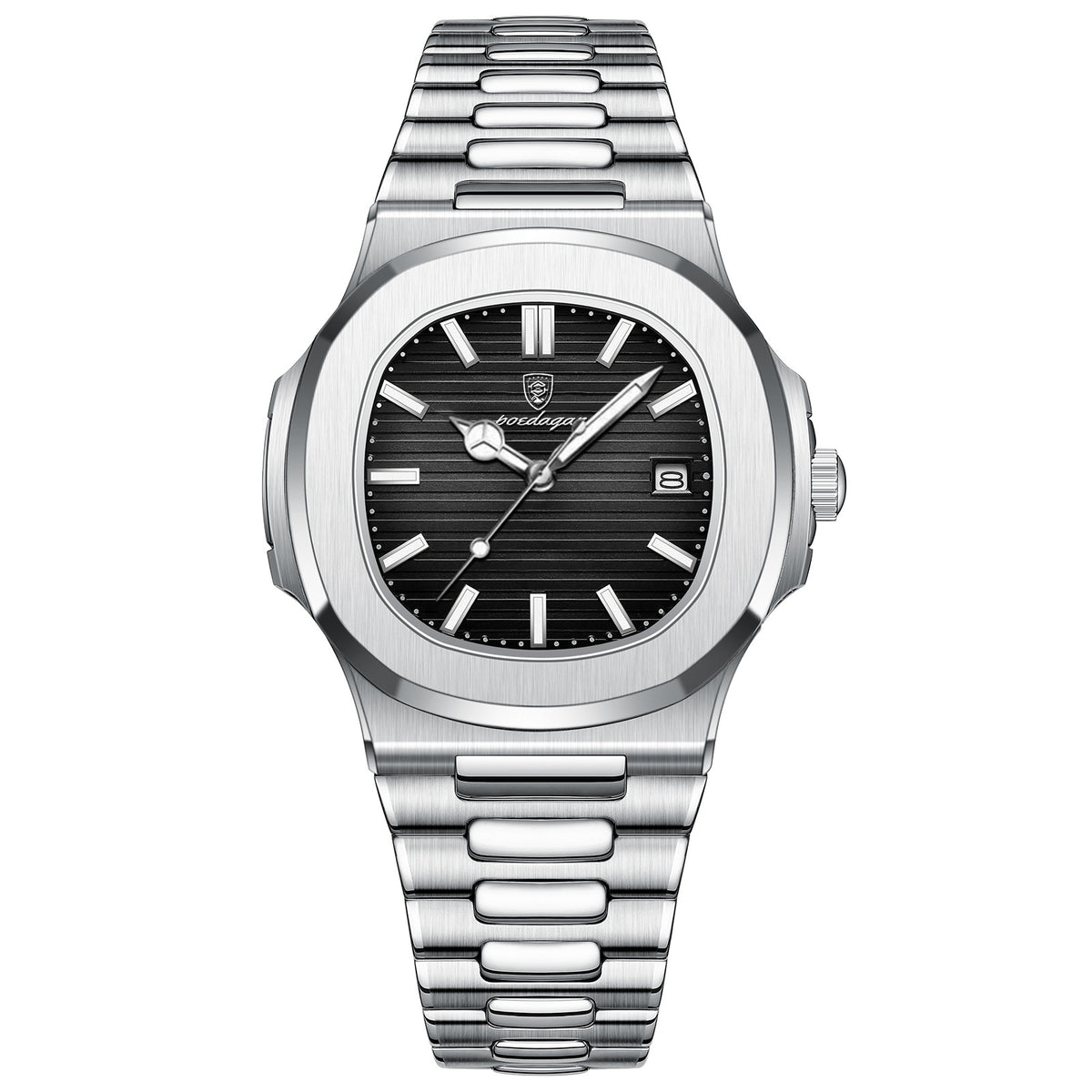 50m Waterproof Luminous Quartz Watch – Stainless Steel