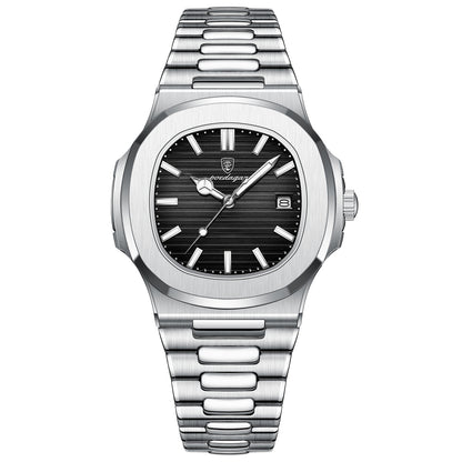 50m Waterproof Luminous Quartz Watch – Stainless Steel