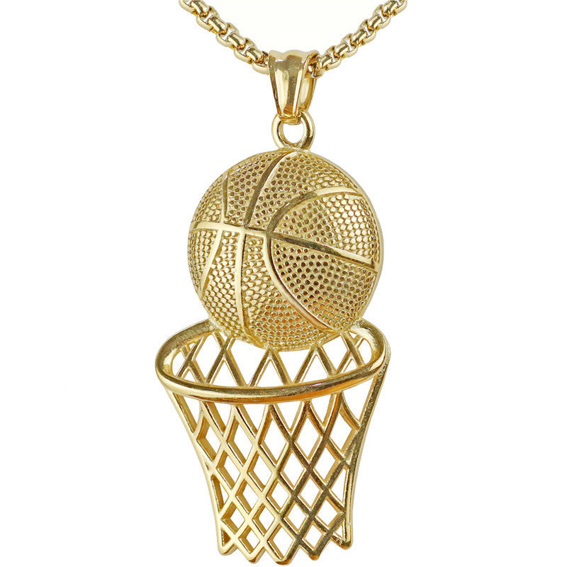 Basketball Frame Pendant Necklace – product view 6