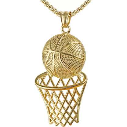 Basketball Frame Pendant Necklace – product view 6