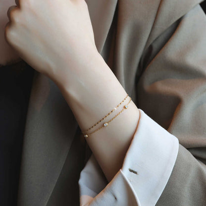 Double Flash Crystal Titanium Steel Bracelet – product view 2