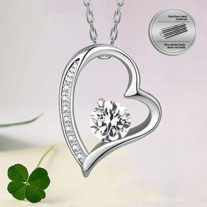 Multi-Style Crystal Heart Pendant Necklace – product view 14